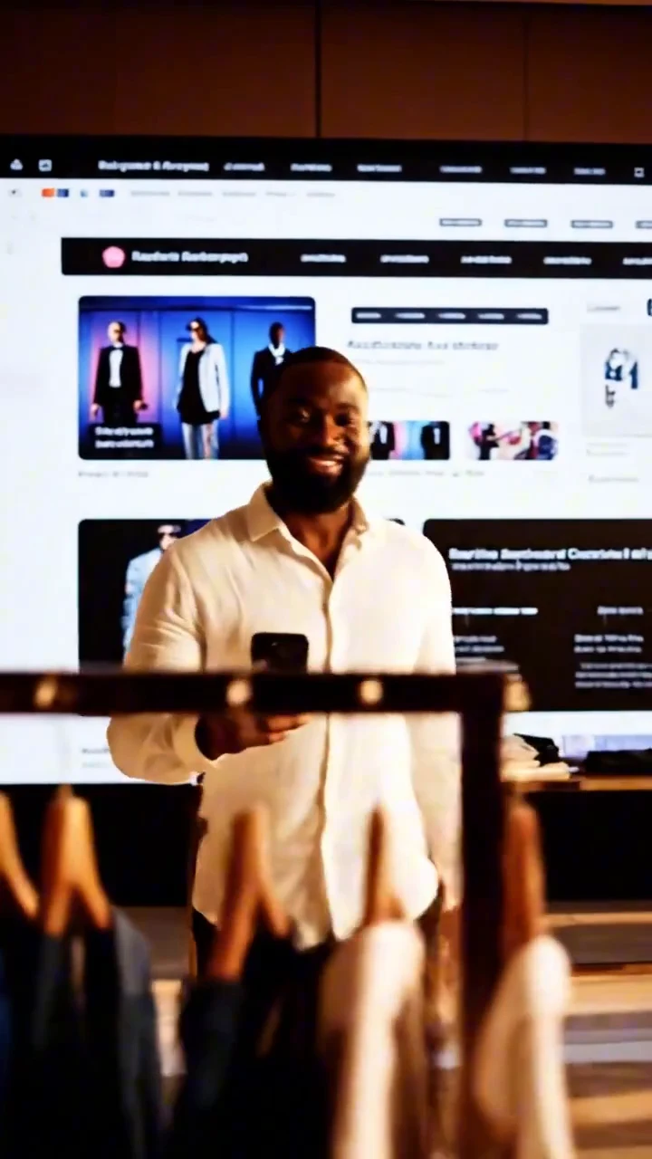 Later frame of the same awareness advert, showing a presenter in a showroom.
